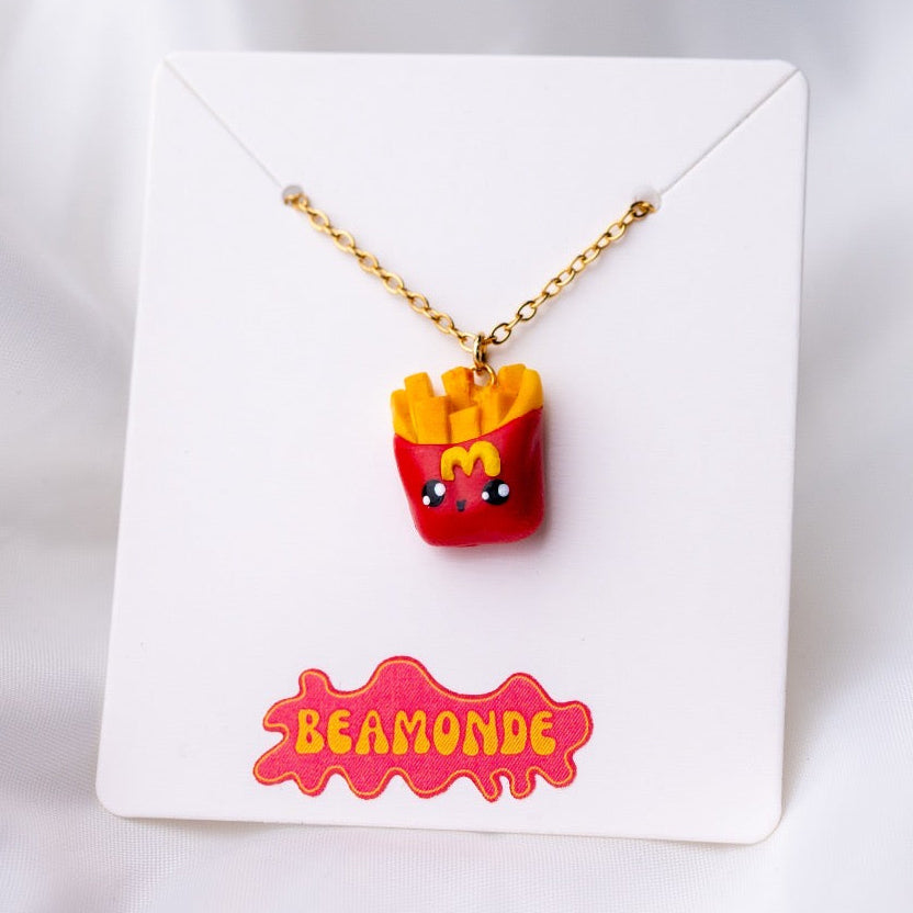 Cute food miniature - french fries necklace