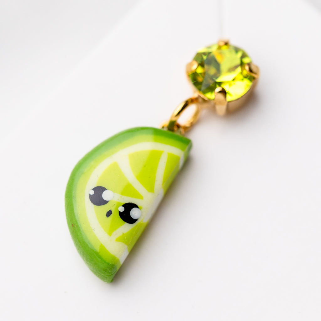 Lime Swarovski earrings