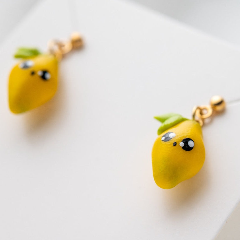 Cute Lemon earrings - handmade polymerclay jewelry