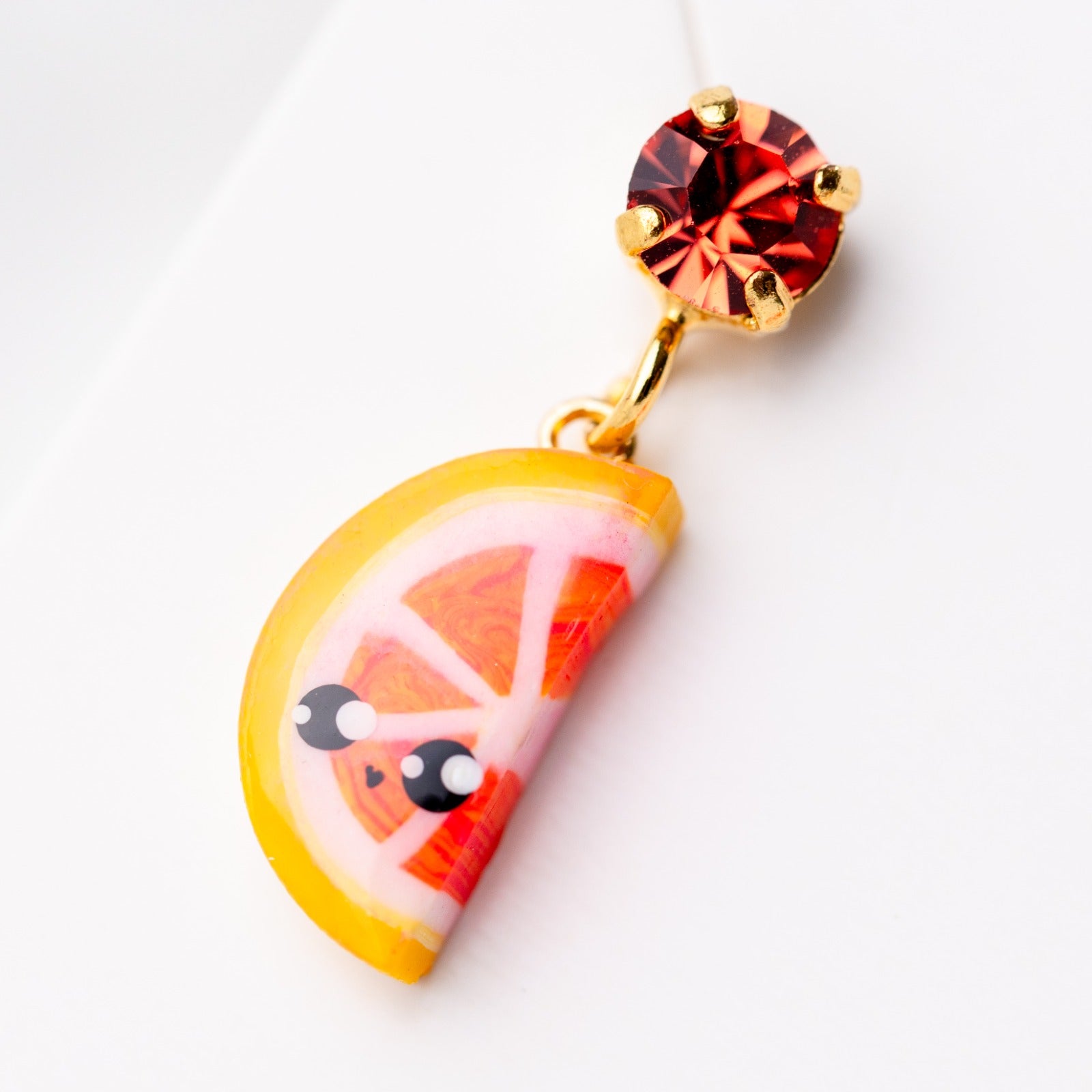 Grapefruit earrings with Swarovski crystals