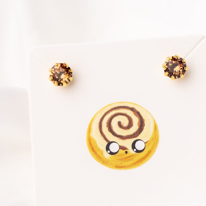 Cinnamon bun - Swarovski earrings