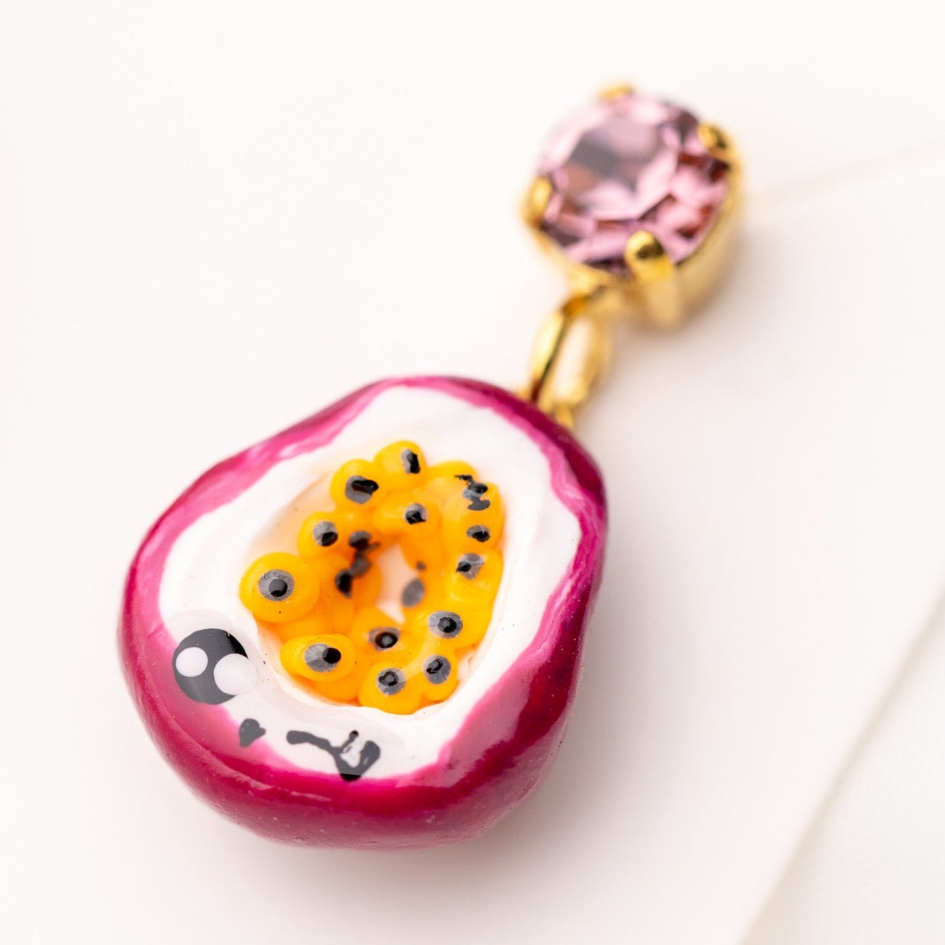 Passion fruit earrings with swarovski crystals