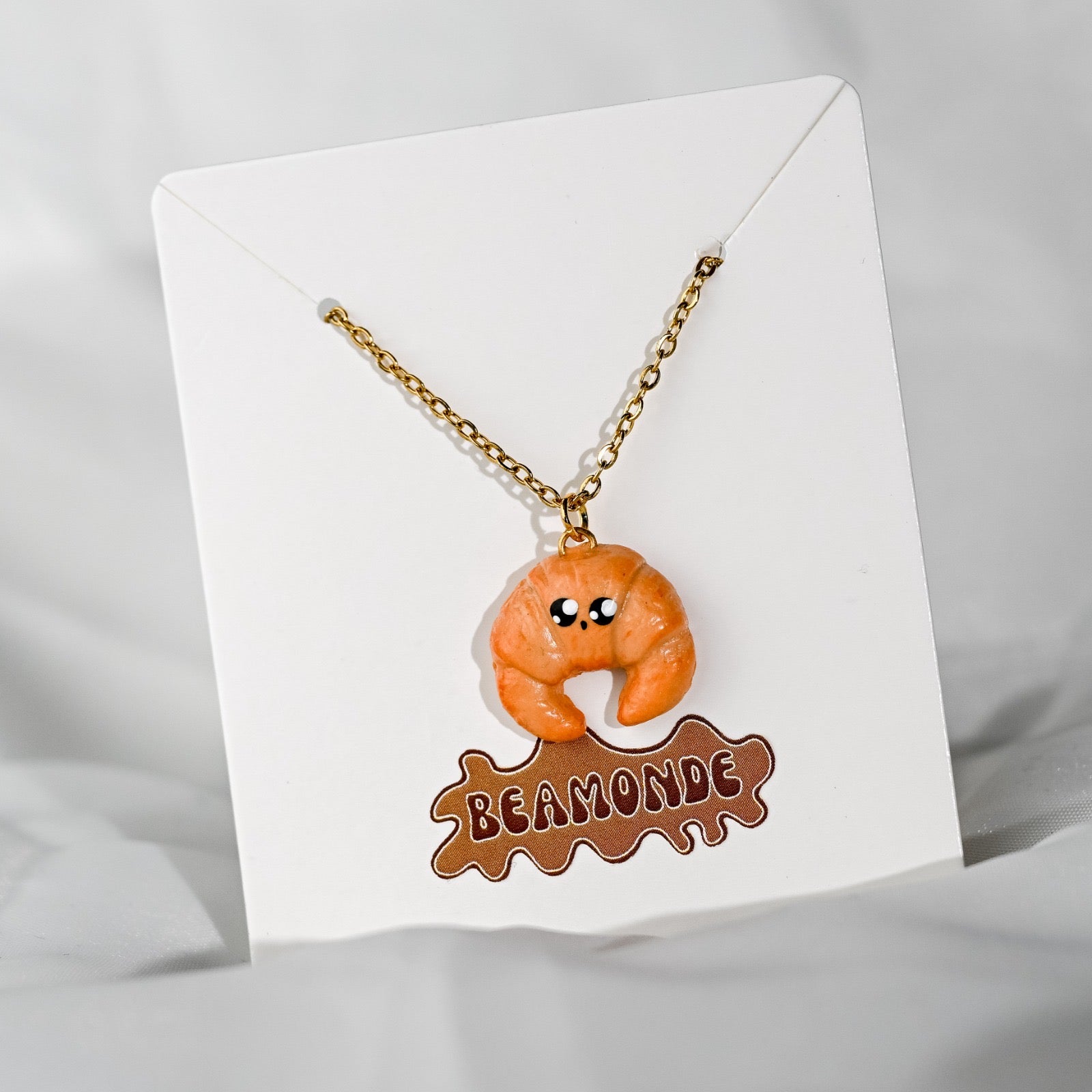 Cute food miniature - croissant necklace
