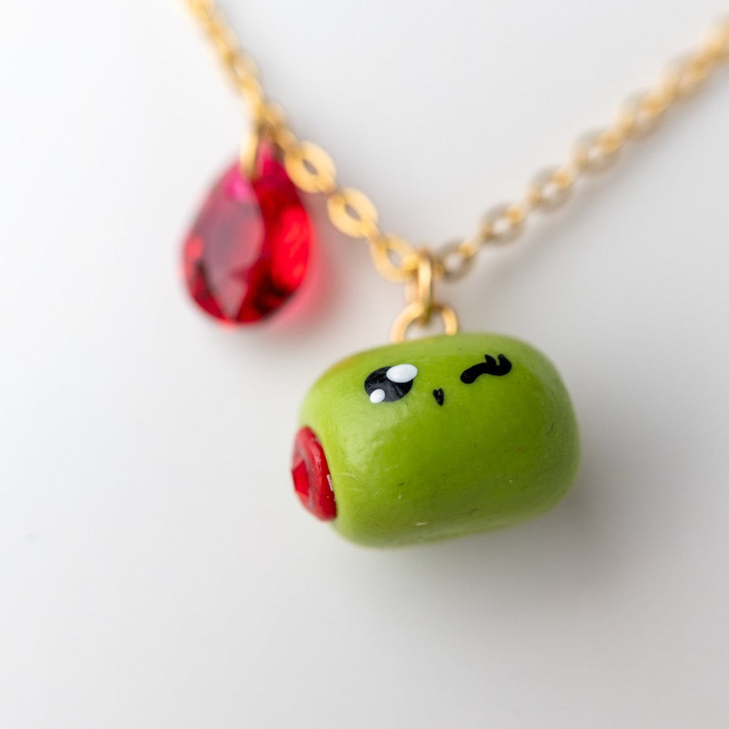 Olive food miniature - cute polymer clay jewelry
