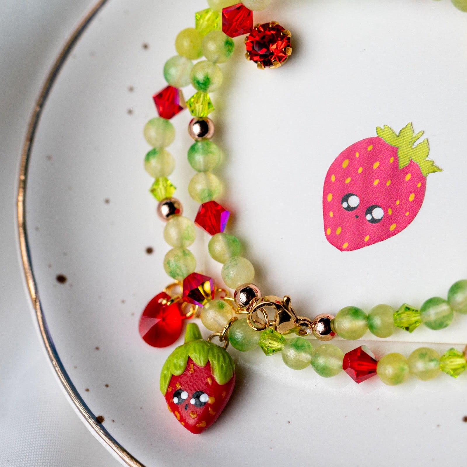 Cute strawberry jewelry set