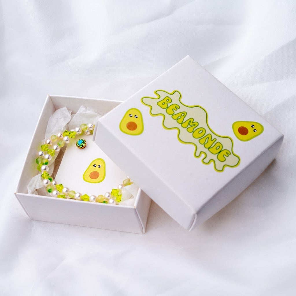 Cute avocado jewelry set - handmade