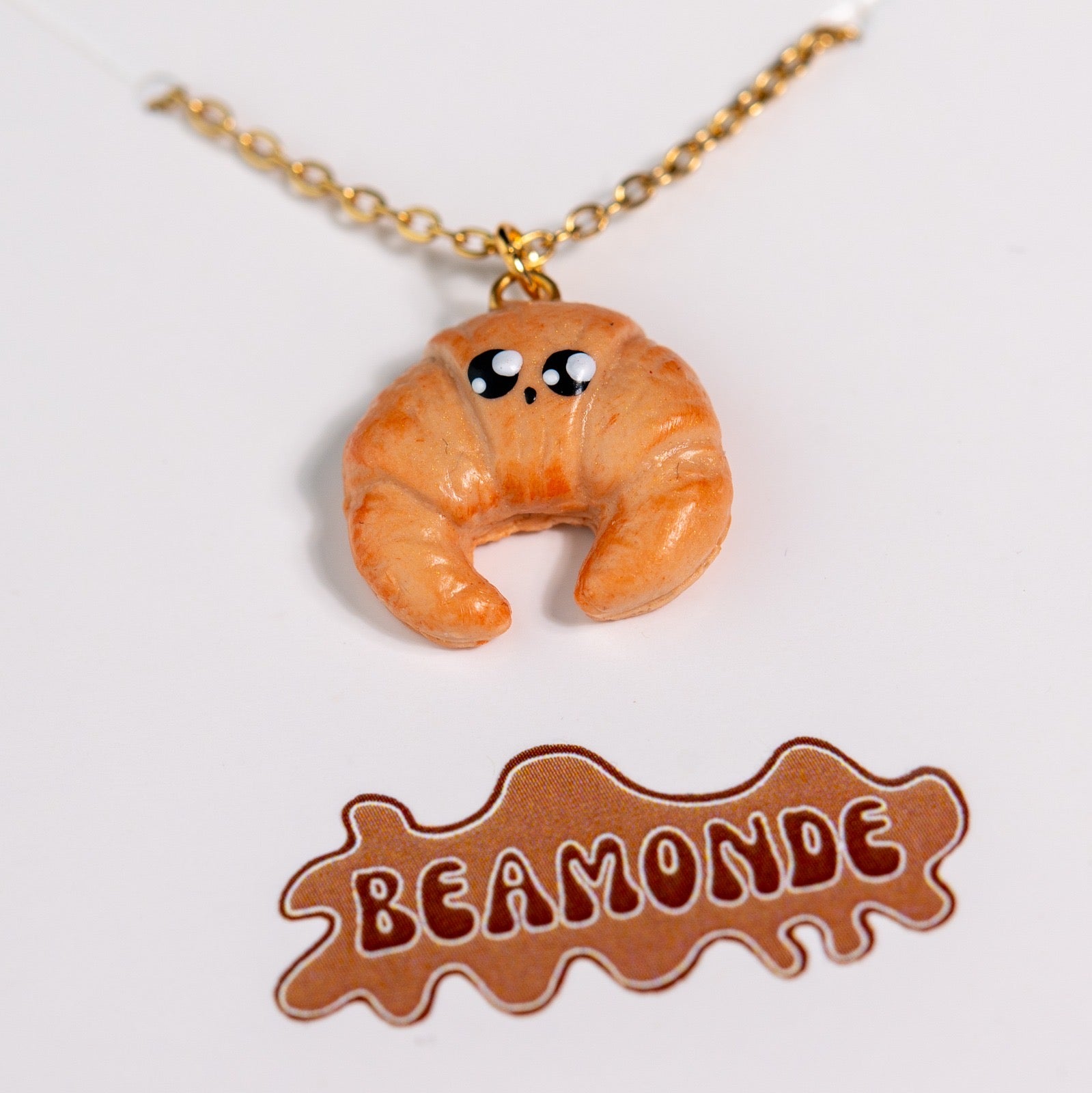 Cute food miniature - croissant necklace