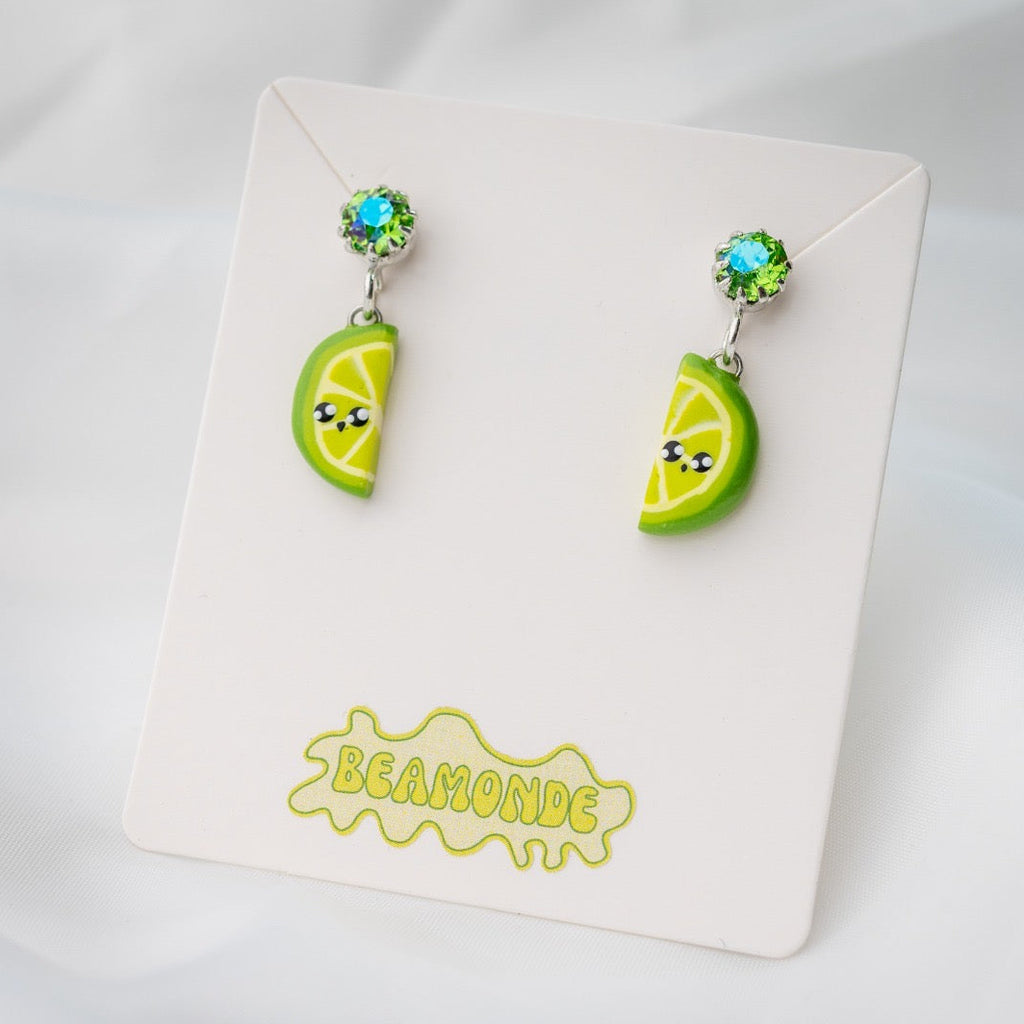 Cute Limea Swarovski earrings - handmade polymerclay jewelry