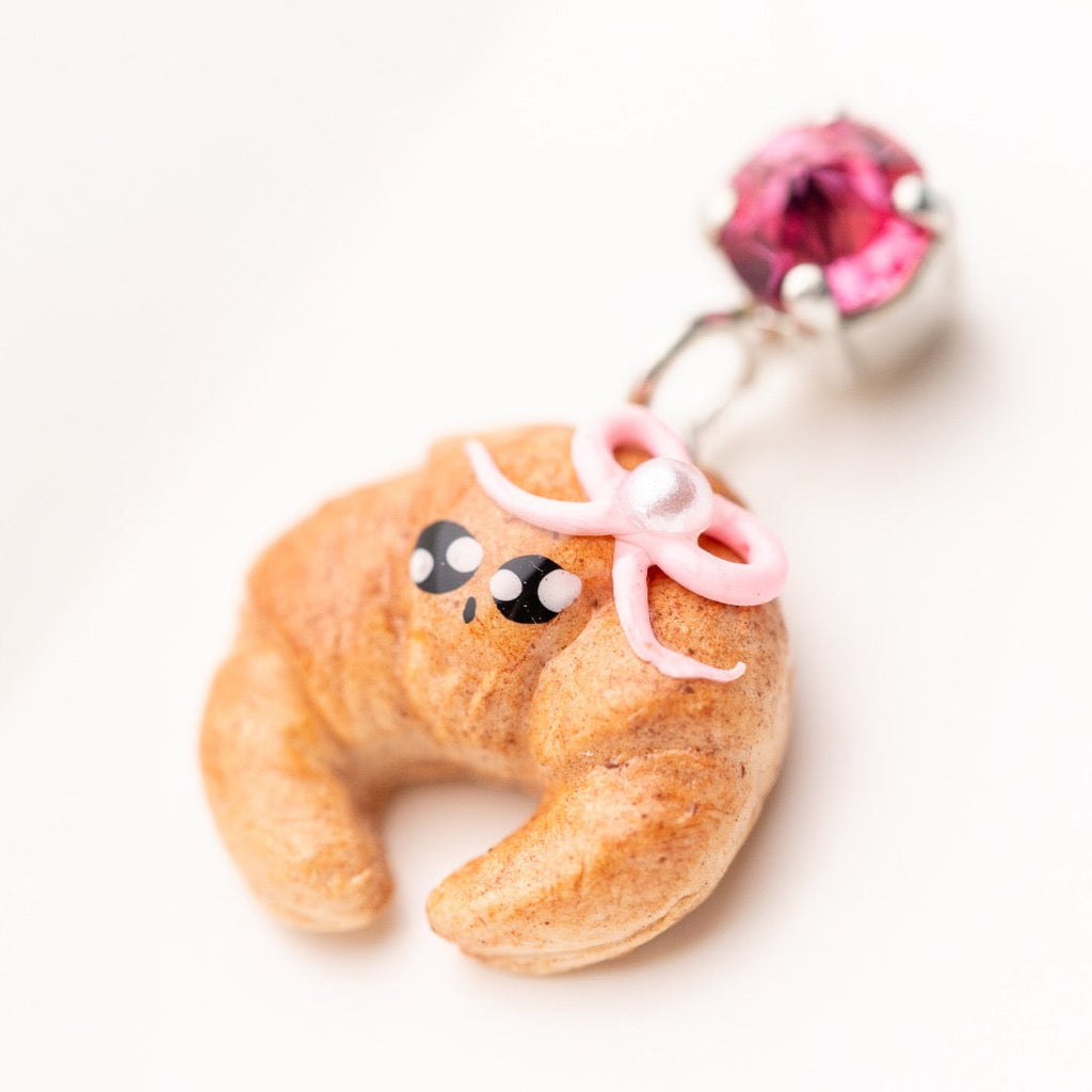 Croissant earrings with swarovski crystals