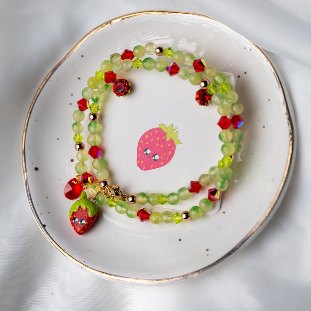 Cute strawberry jewelry set