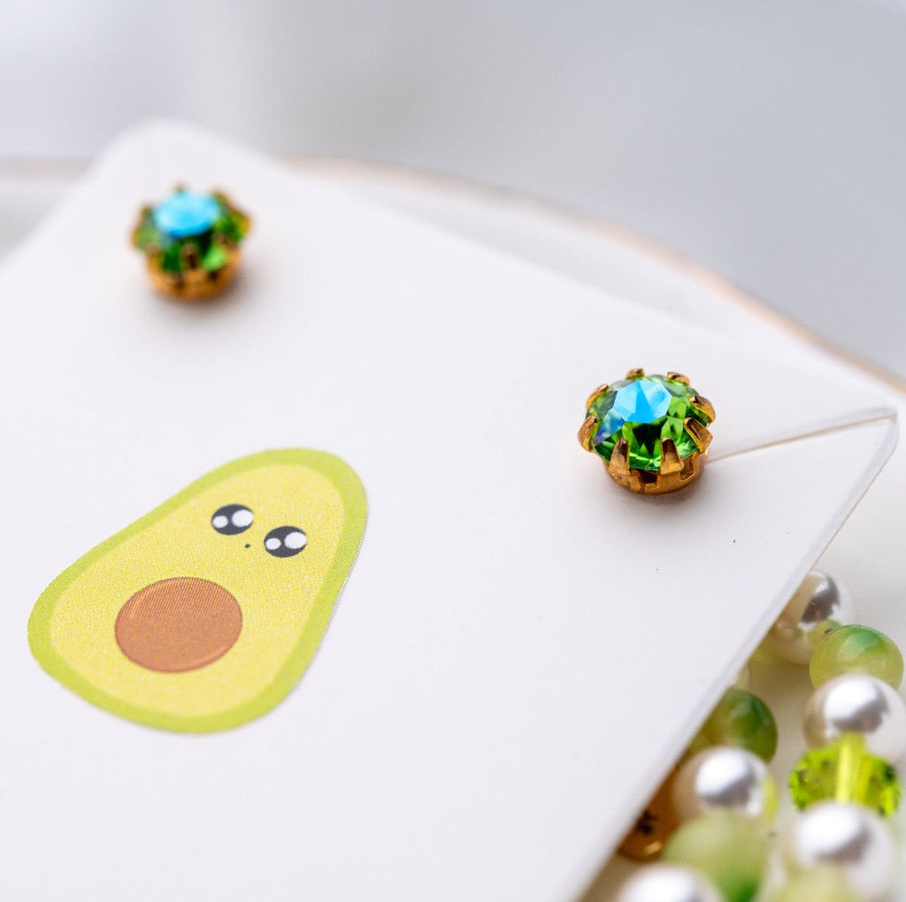 Cute avocado jewelry set - handmade
