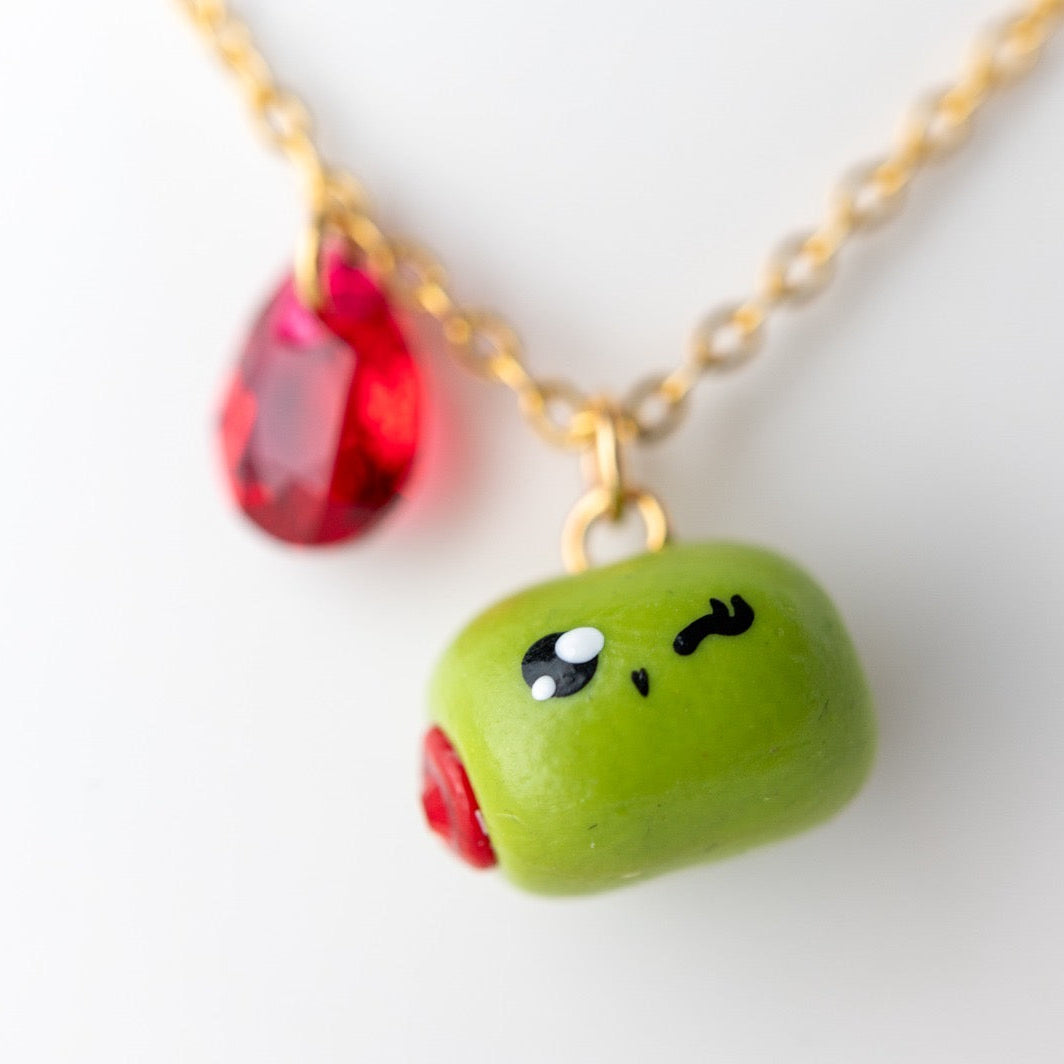 Olive food miniature - cute polymer clay jewelry