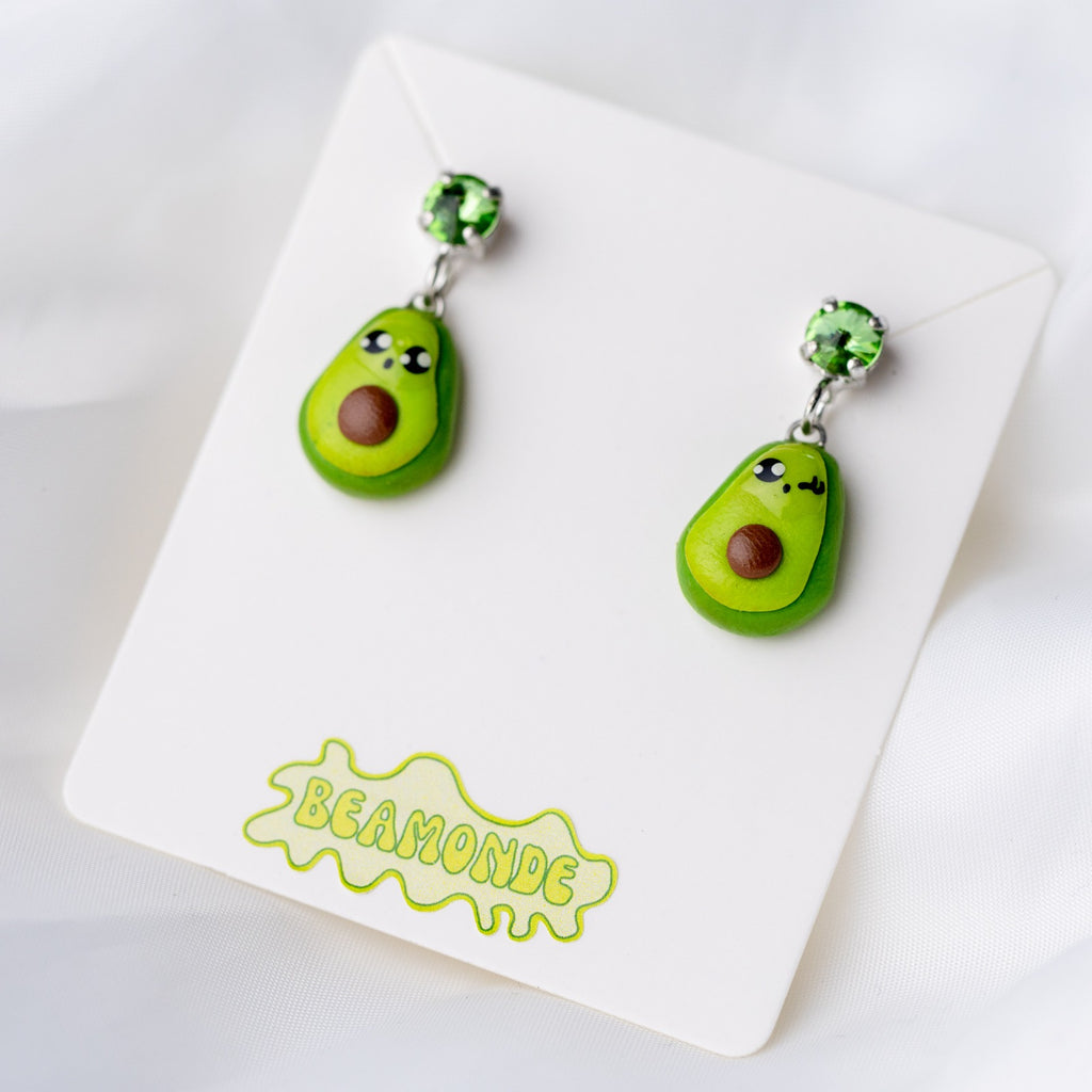 Avocado earrings with Swarovski crystals