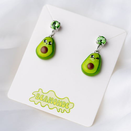 Avocado earrings with Swarovski crystals