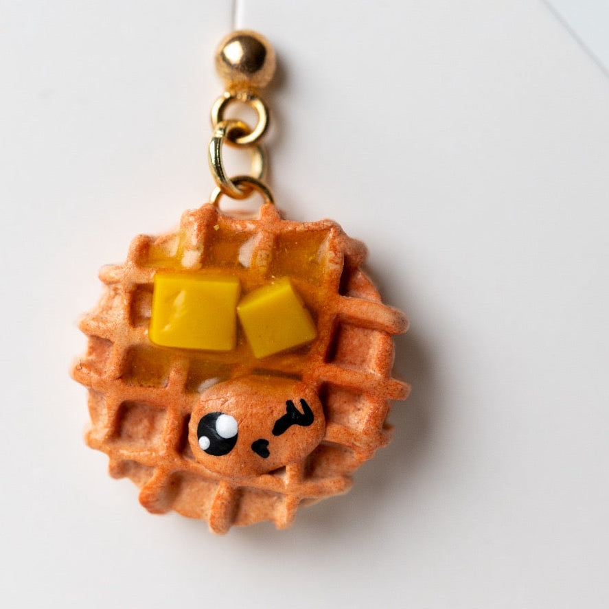 Breakfast waffles with butter