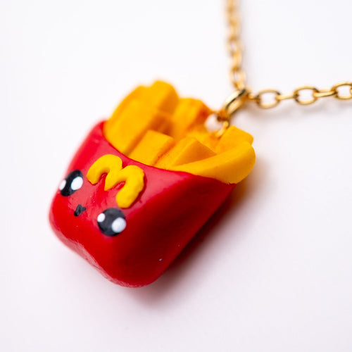 Cute food miniature - french fries necklace