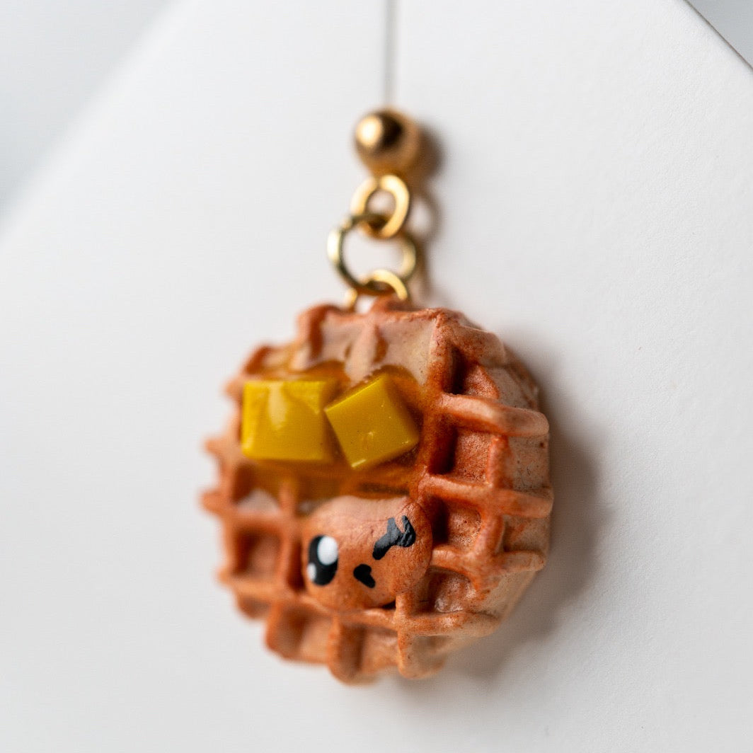 Breakfast waffles with butter