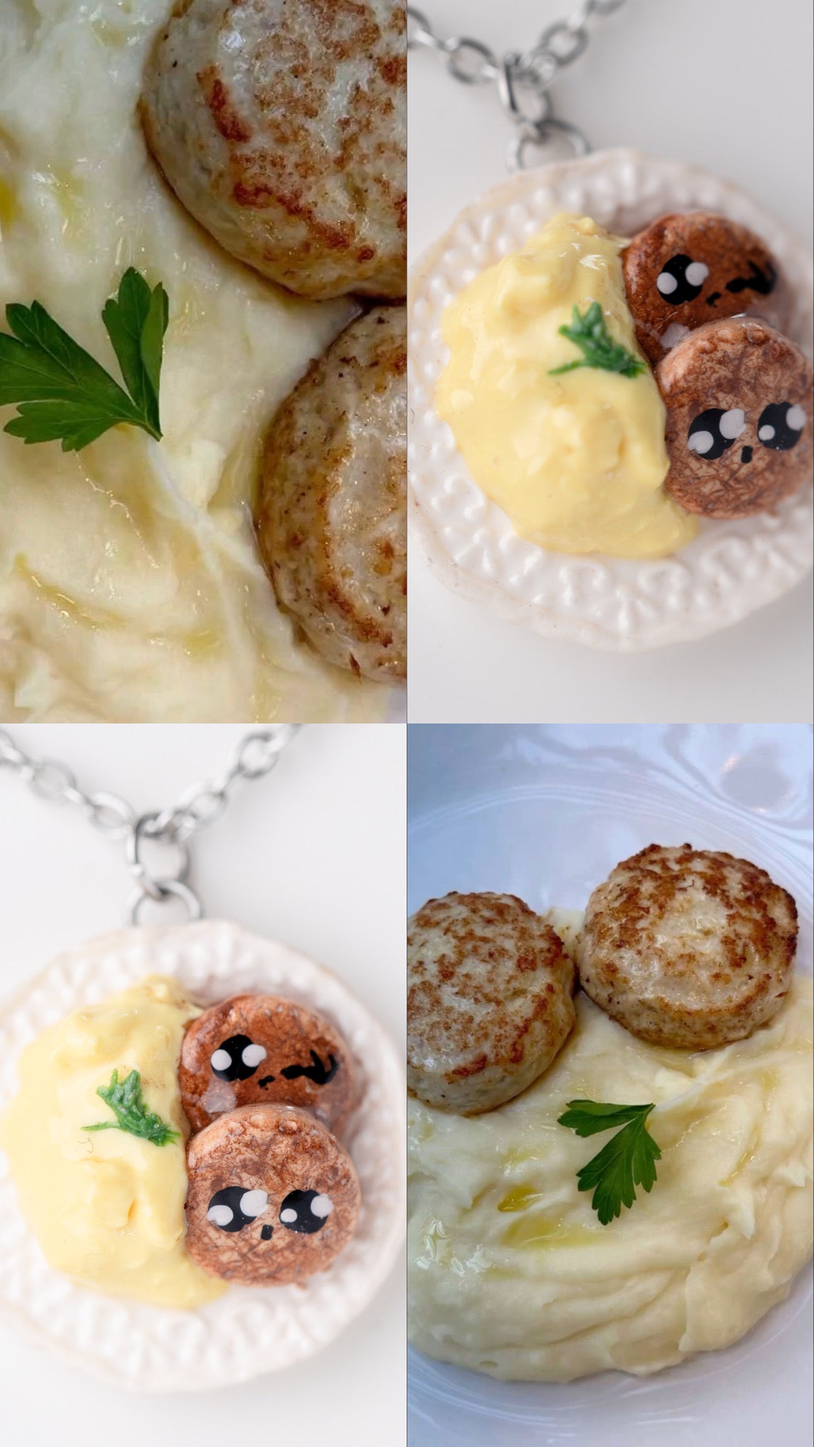 Mashed potatoes with meatballs