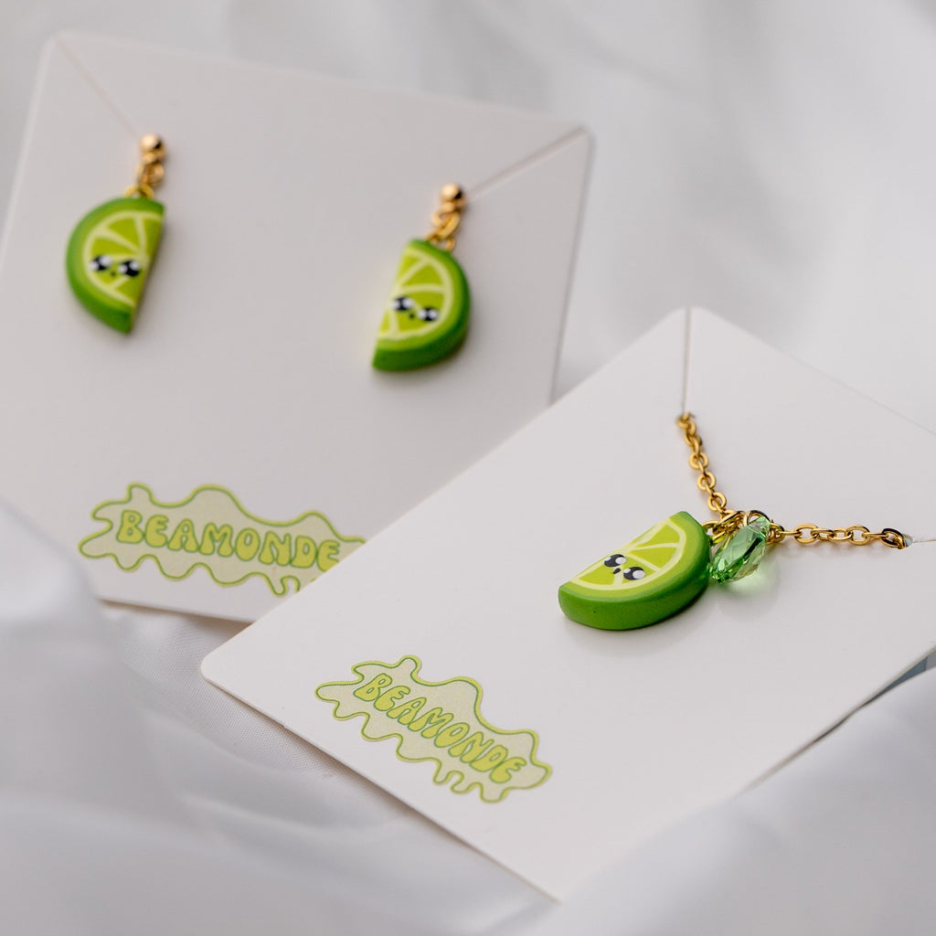 Cute Lime necklace - handamade polymerclay jewelry