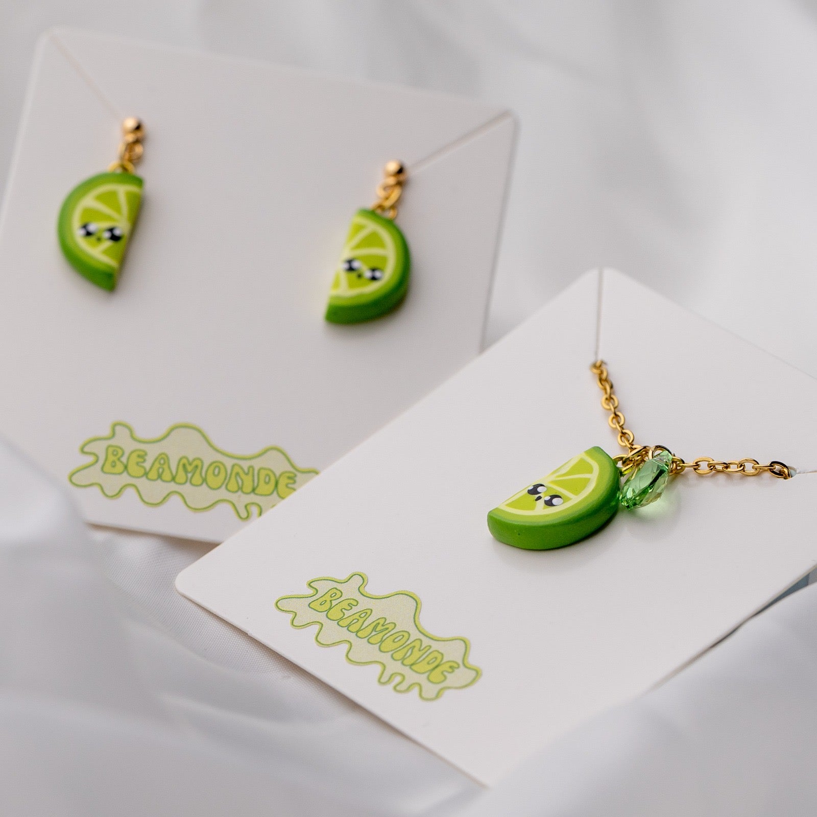 Cute Lime necklace - handamade polymerclay jewelry