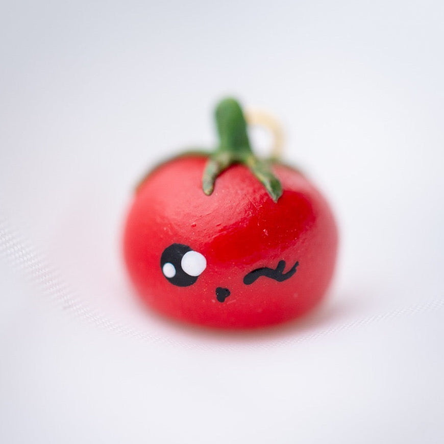 Cute miniature tomato necklace - handmade polymerclay jewelry