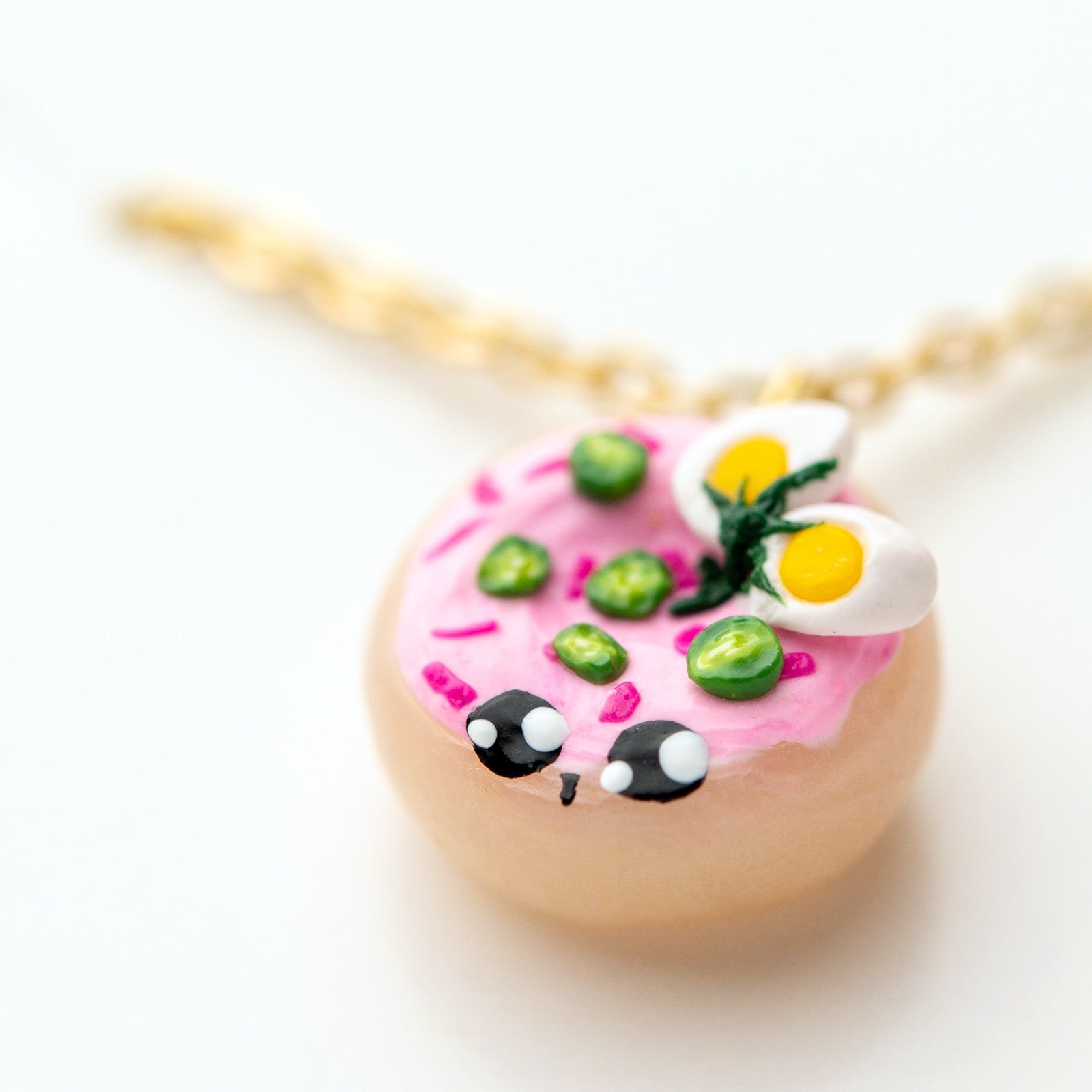 Cute food miniature - cold soup necklace