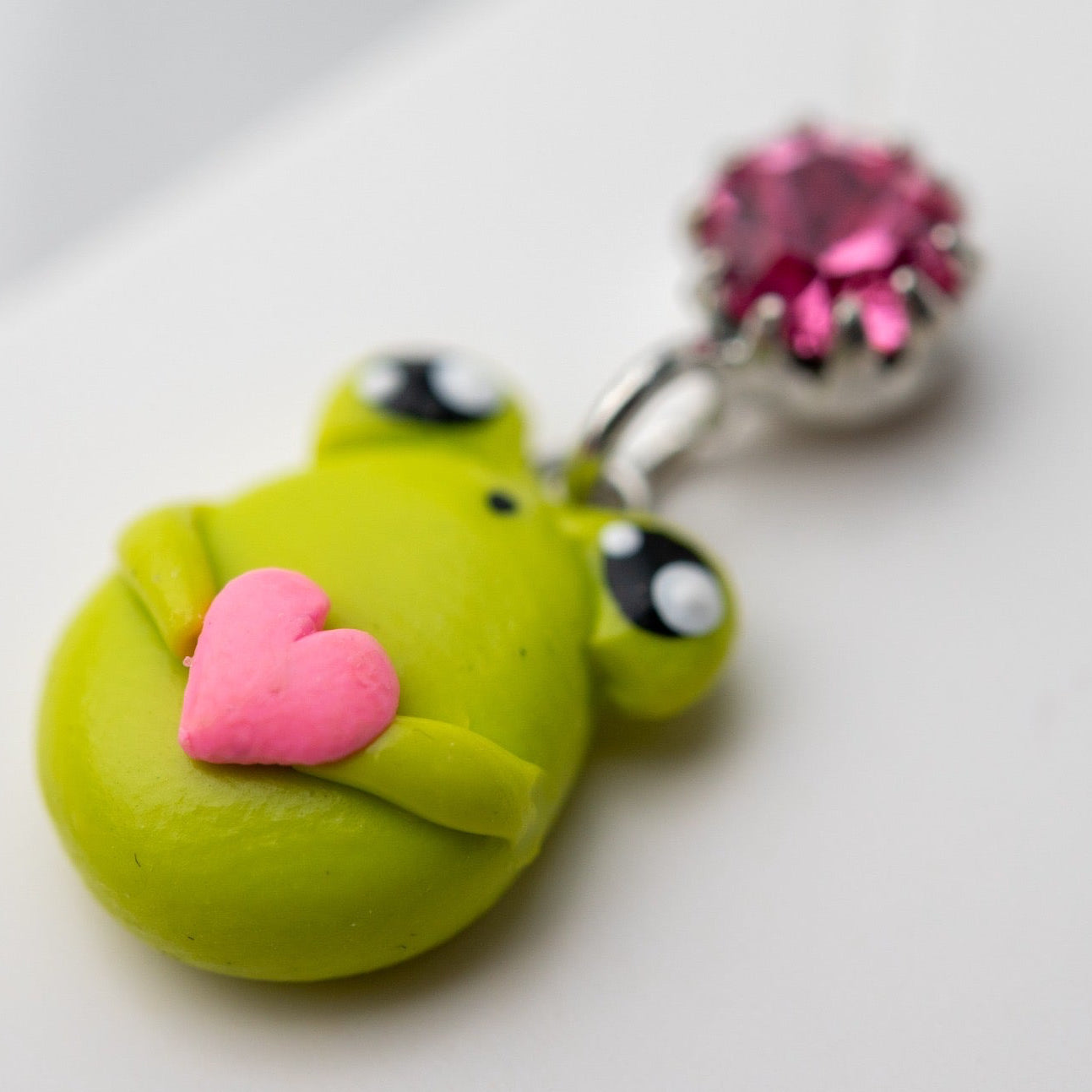 Cute miniature frog earrings with Swarovski crystals