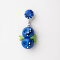 Cute food miniature - Handmade Blueberry Earrings with Swarovski Crystal
