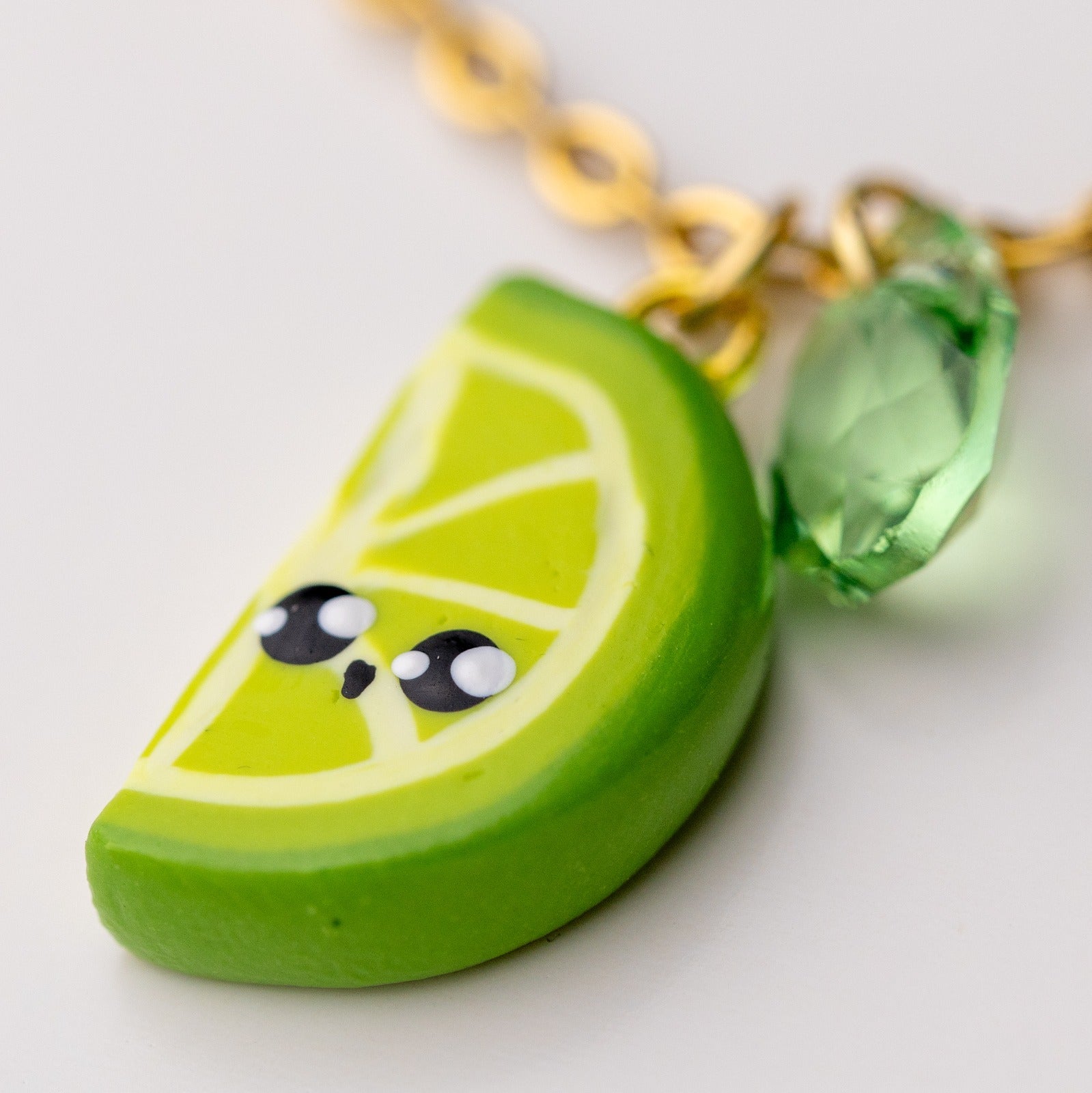 Cute Lime necklace - handamade polymerclay jewelry