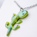 Cute lizard necklace - handmade polymerclay jewelry
